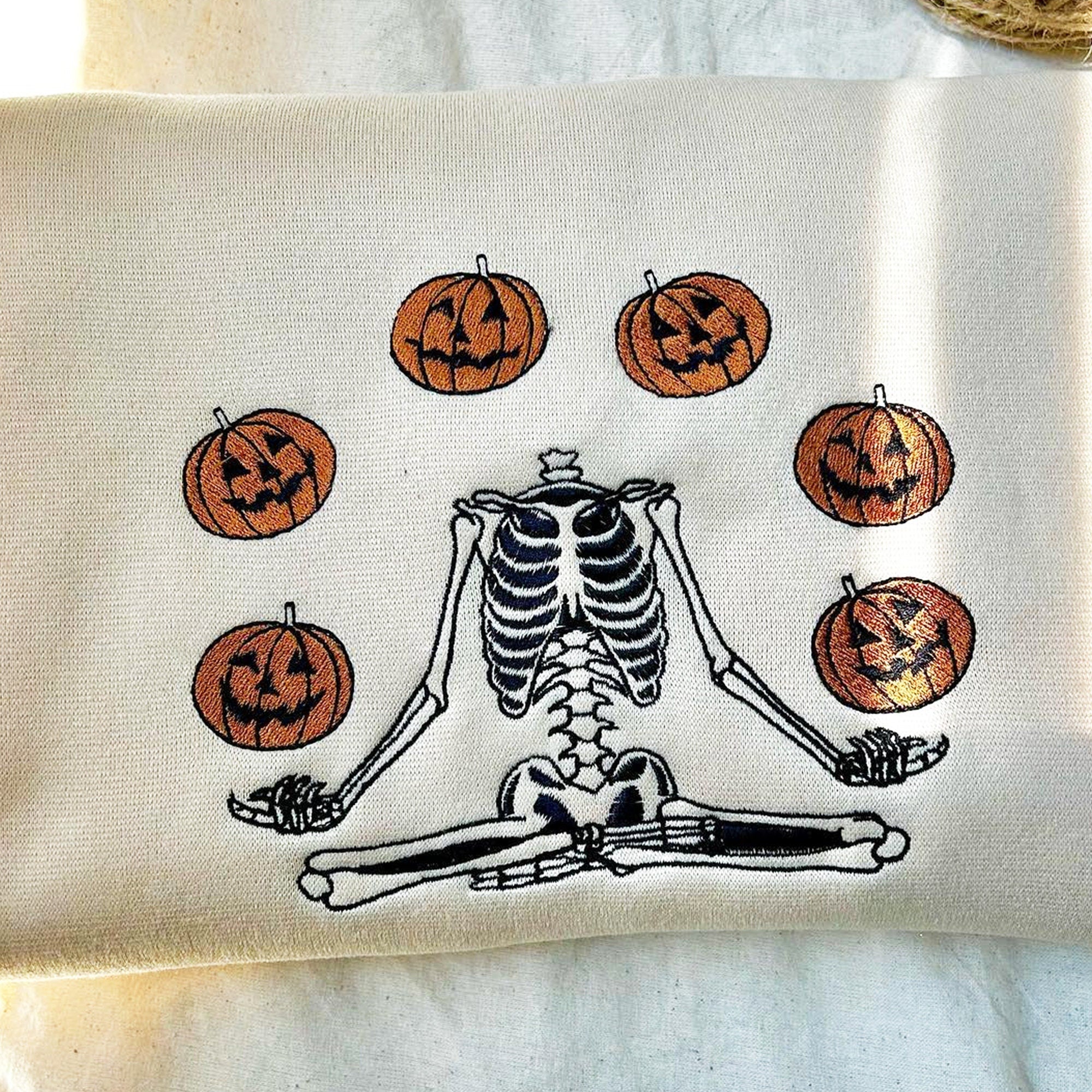 🎃🔥(Best seller)Embroidered Haunted Pumpkin Hoodie/Sweatshirt