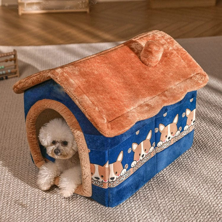 Dog/Cat Bed - Blue Corgis