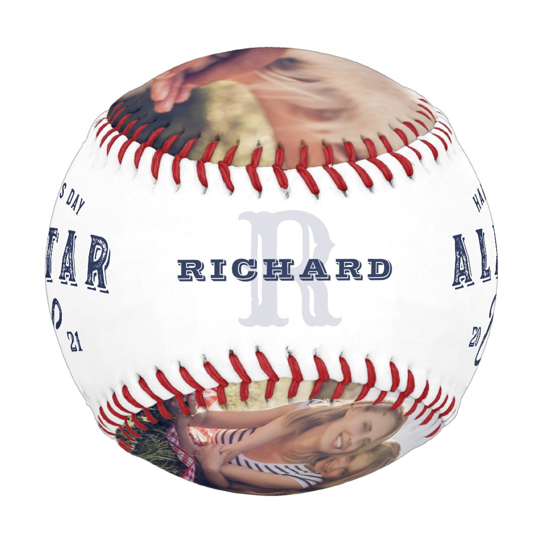 All Star Dad | Happy Father's Day 2 Photo & Monogram Baseball