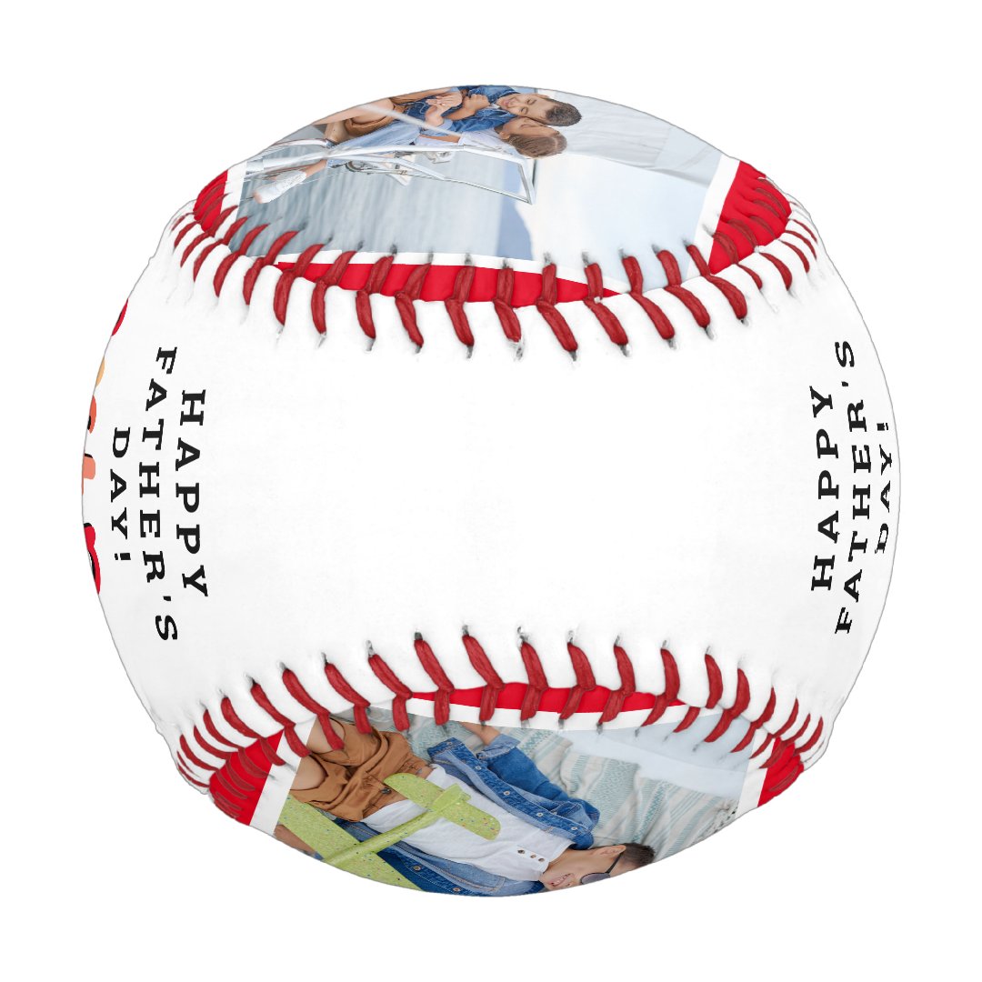 Trendy 4 Photo Best Dad Ever Keepsake Fathers Day Baseball