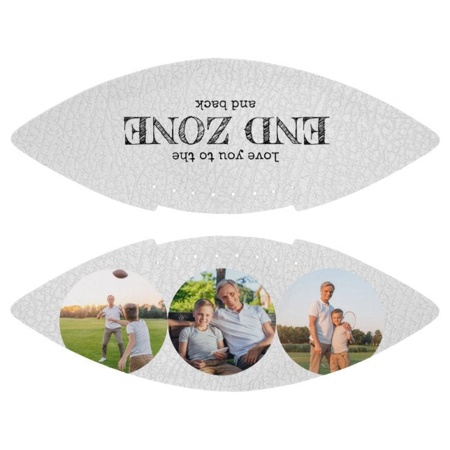 Love You to the End Zone and Back 3 Photo White Football