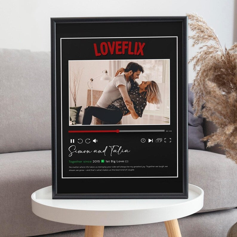 LoveFlix Couple Photo Music Player Frame, Romantic Anniversary Gift