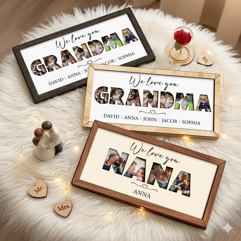 Personalized Mother's Day Photo Frame For Grandma, , Grandma We Love You