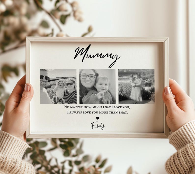Personalised Mum Photo Print With Three Pictures, Sentimental Mother’S Day Gift