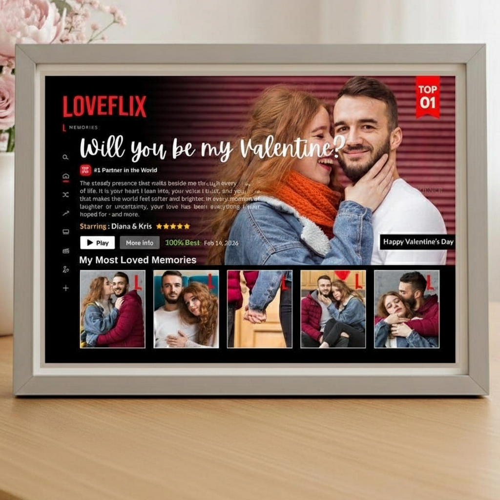 Loveflix Netflix Style Romantic Photo Frame For Couples