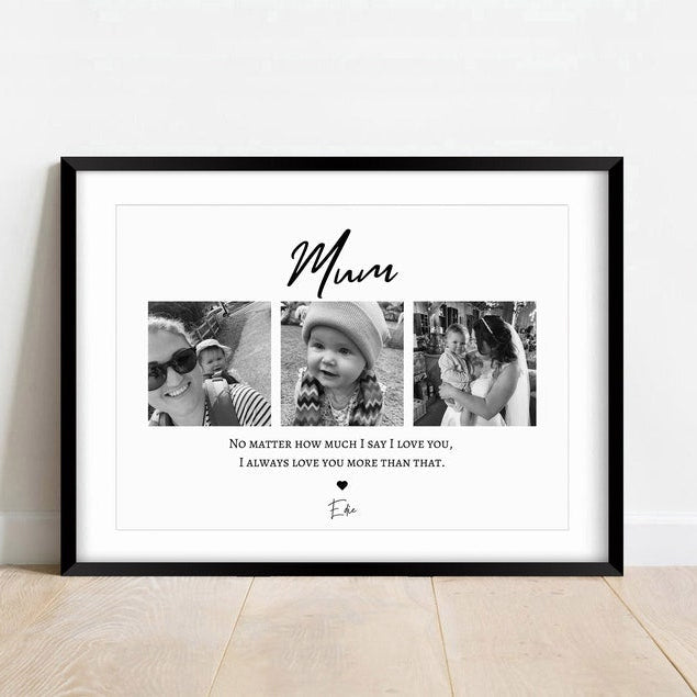 Personalised Mum Photo Print With Three Pictures, Sentimental Mother’S Day Gift