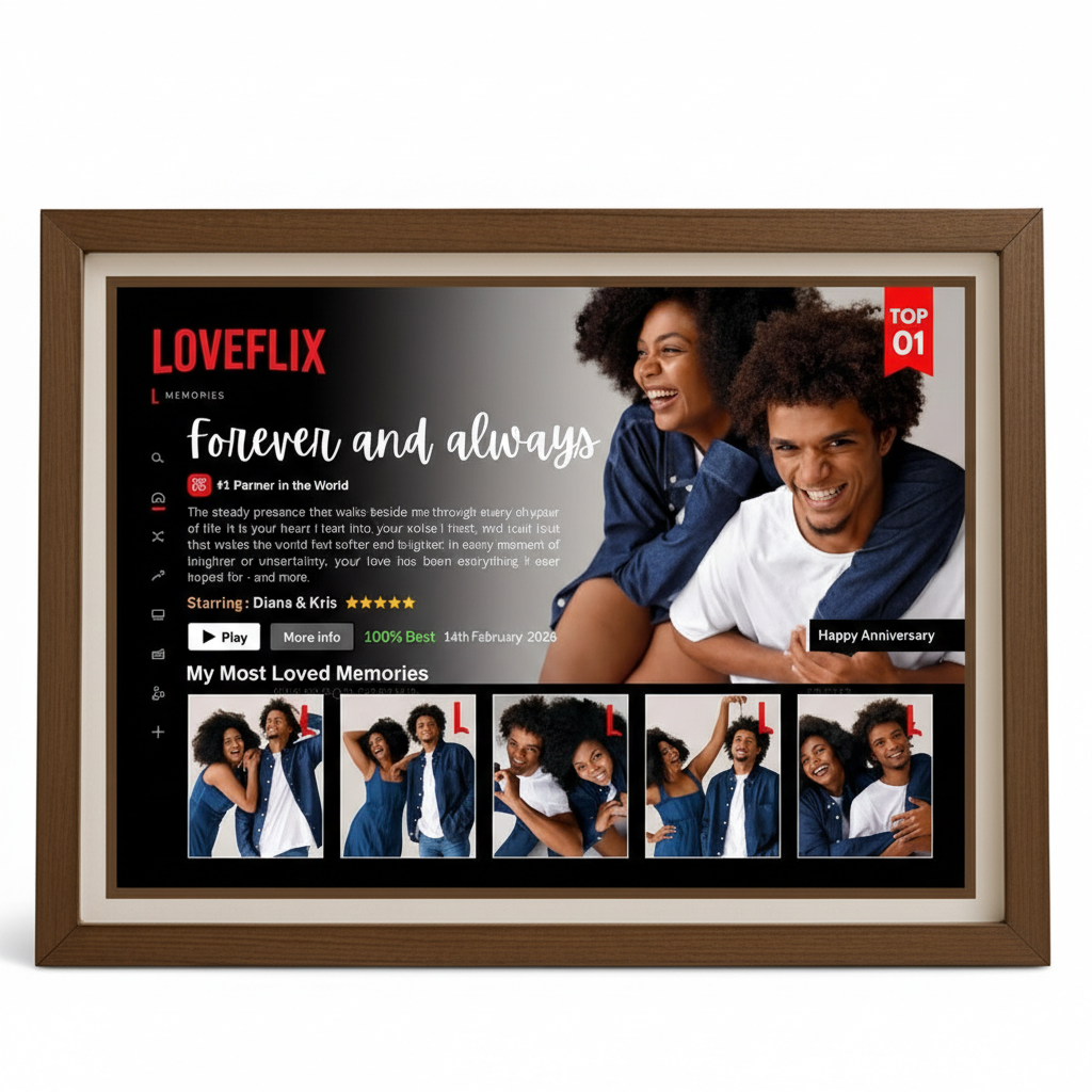 Loveflix Netflix Style Romantic Photo Frame For Couples