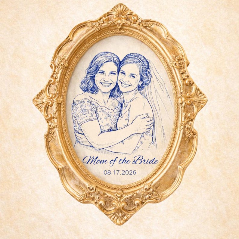 Gift From Daughter Portrait Frame Custom Mom Photo Personalized Mothers Day Keepsake Bride