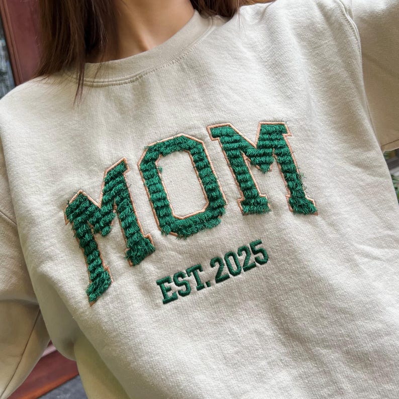 Custom Embroidered Mom Sweatshirt: Personalized Mama Gift