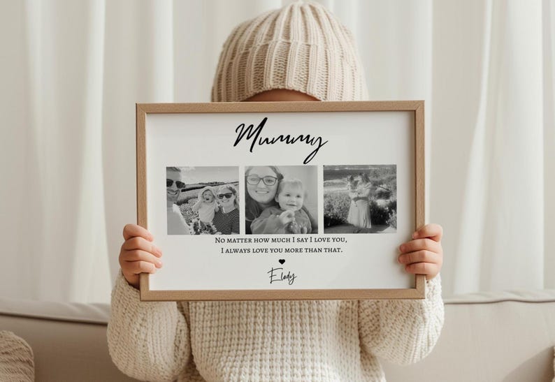 Personalised Mum Photo Print With Three Pictures, Sentimental Mother’S Day Gift