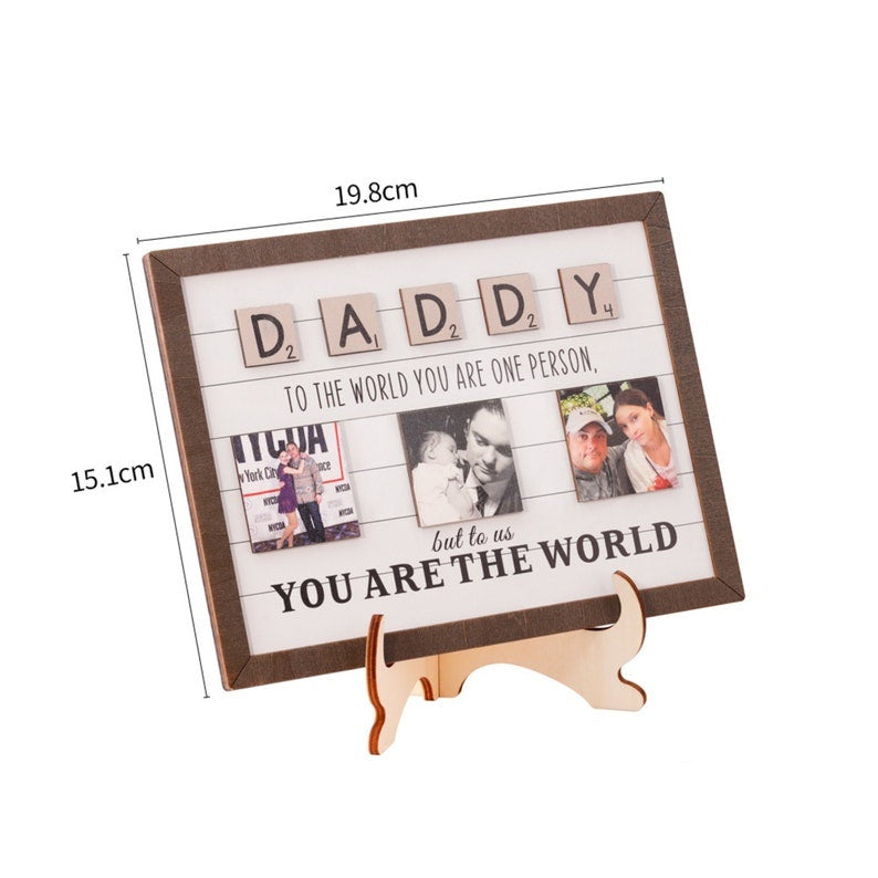 GETFAMILYGIFTS™Personalized Photo Collage Wood Frame, Father's Day Gift