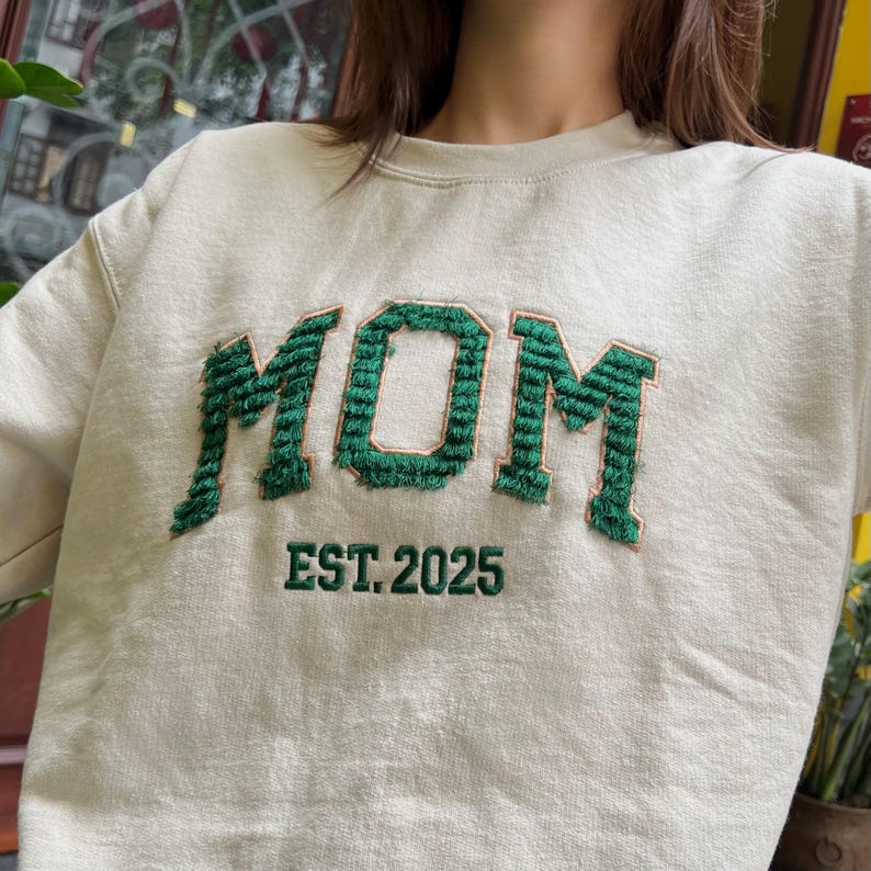 Custom Embroidered Mom Sweatshirt: Personalized Mama Gift