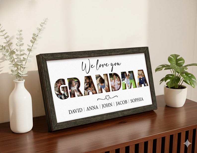 Personalized Mother's Day Photo Frame For Grandma, , Grandma We Love You