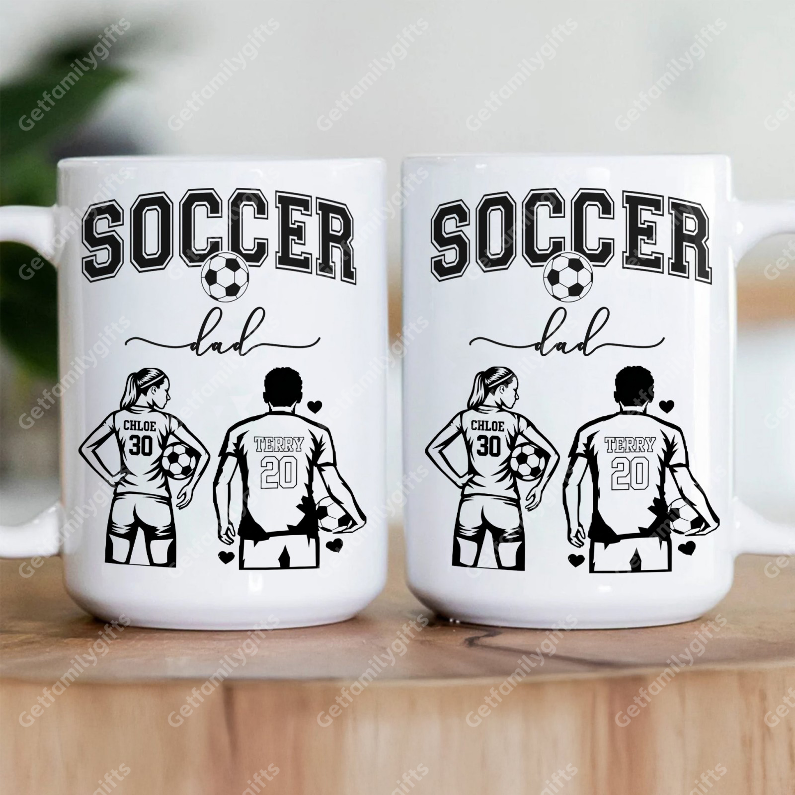 Custom Soccer Player Mug - Personalized Sports Design with Soccer Athlete Silhouette