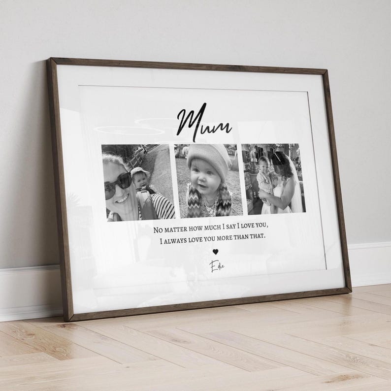 Personalised Mum Photo Print With Three Pictures, Sentimental Mother’S Day Gift