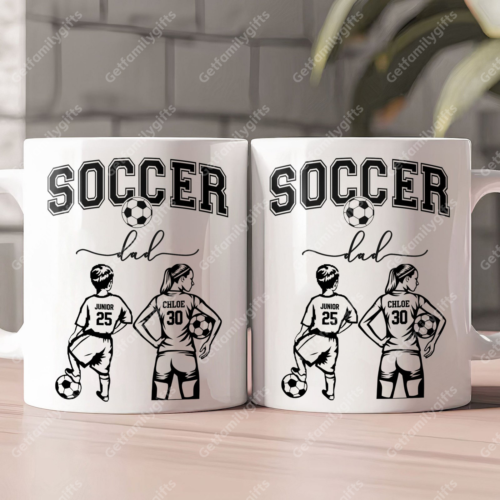 Custom Soccer Player Mug - Personalized Sports Design with Soccer Athlete Silhouette
