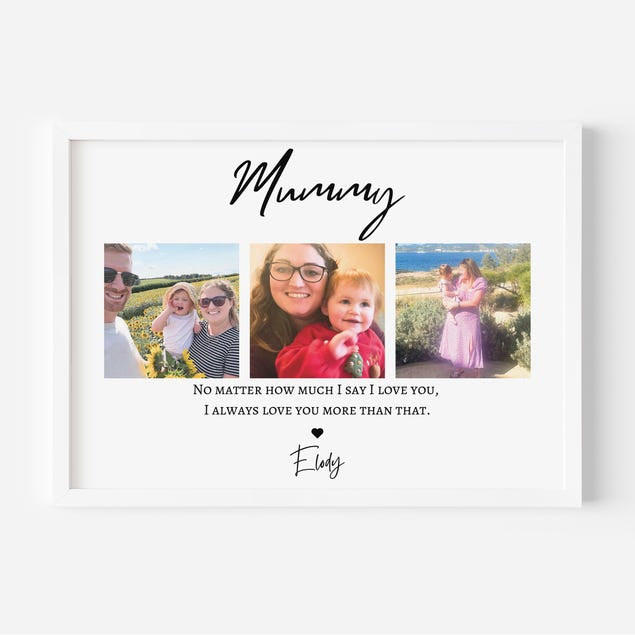 Personalised Mum Photo Print With Three Pictures, Sentimental Mother’S Day Gift
