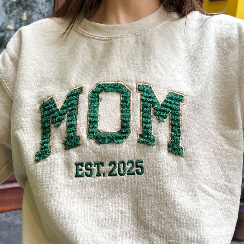 Custom Embroidered Mom Sweatshirt: Personalized Mama Gift