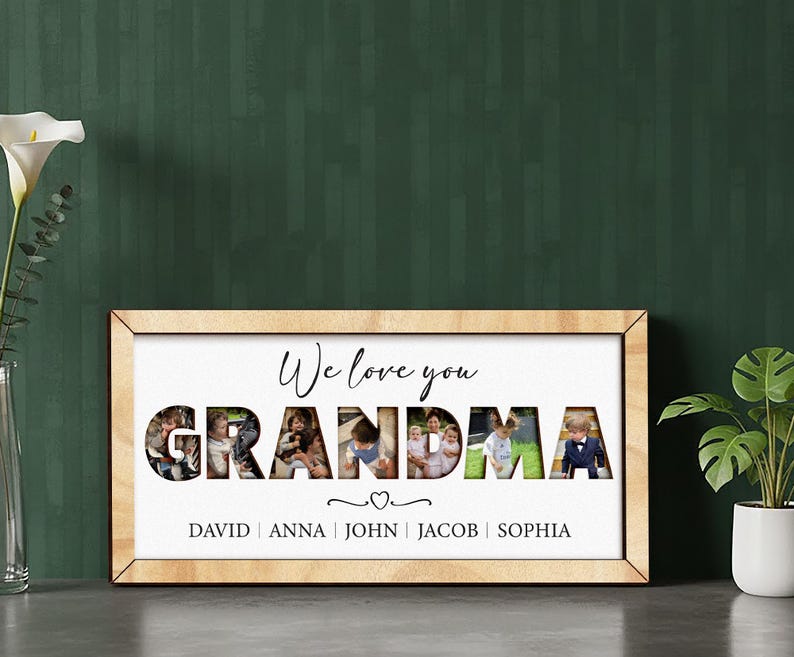Personalized Mother's Day Photo Frame For Grandma, , Grandma We Love You