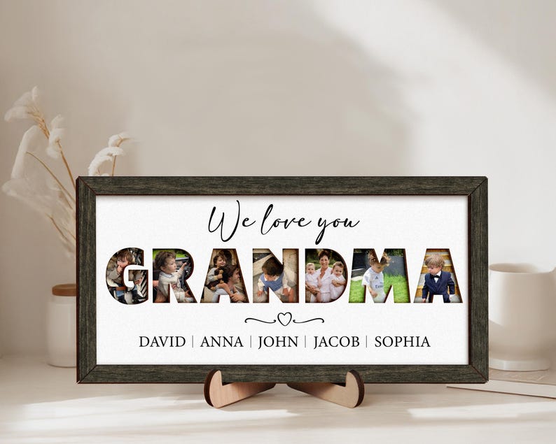 Personalized Mother's Day Photo Frame For Grandma, , Grandma We Love You