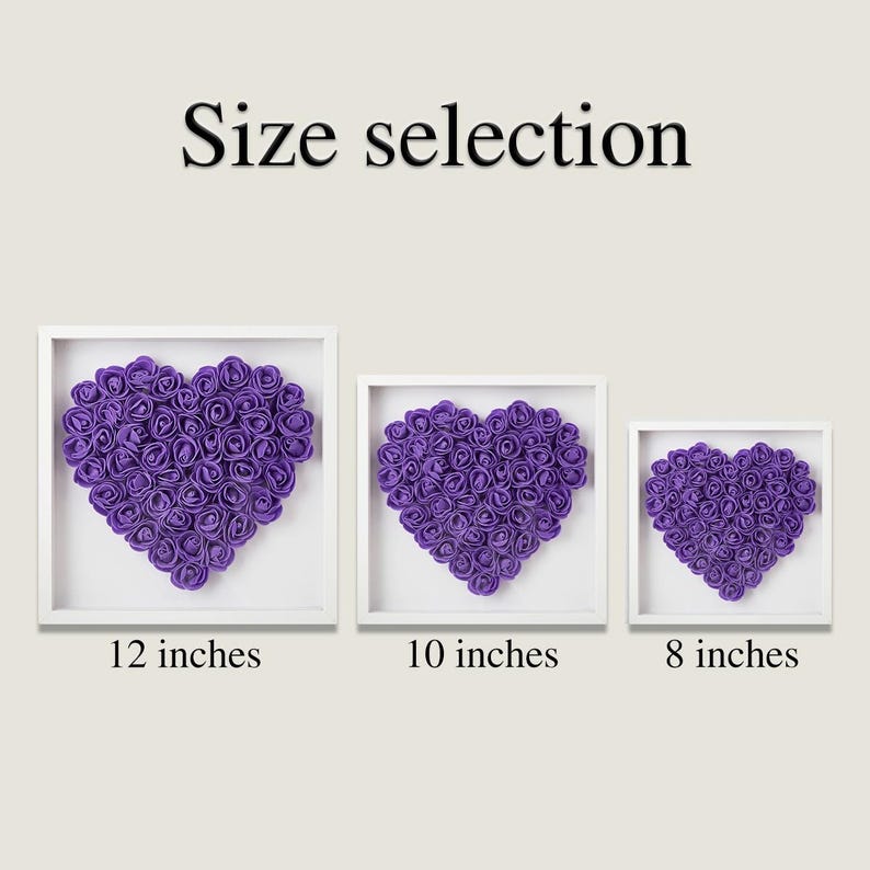 Mother's Day personalized Mom Flower Shadow Box, Customized Heart-Shaped Flower Shadow Box