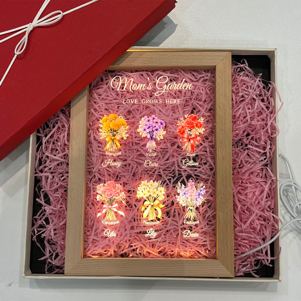 Personalized Birthday Month Bouquet Customized Led Lights - Gifts for Mom/Grandma