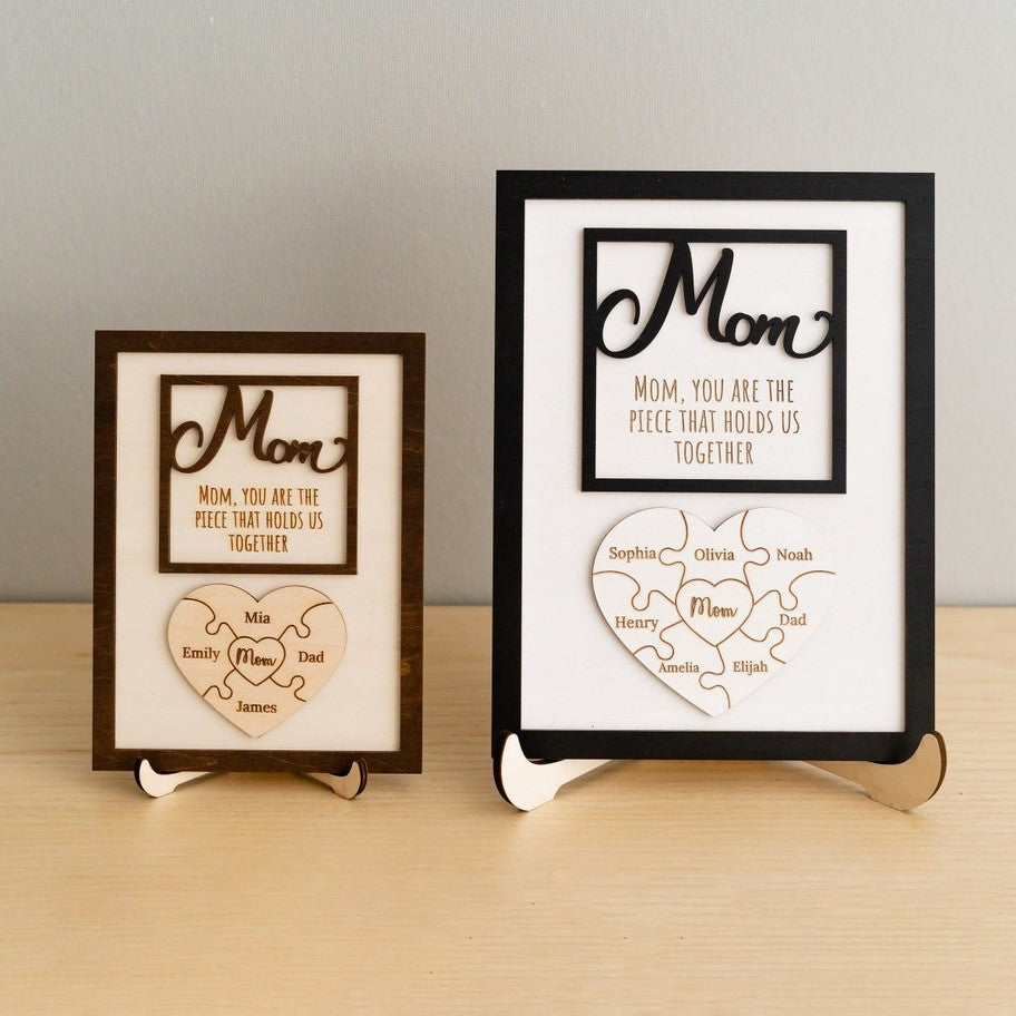 Wooden Puzzle Sign Personalized Gift For Mother's Day
