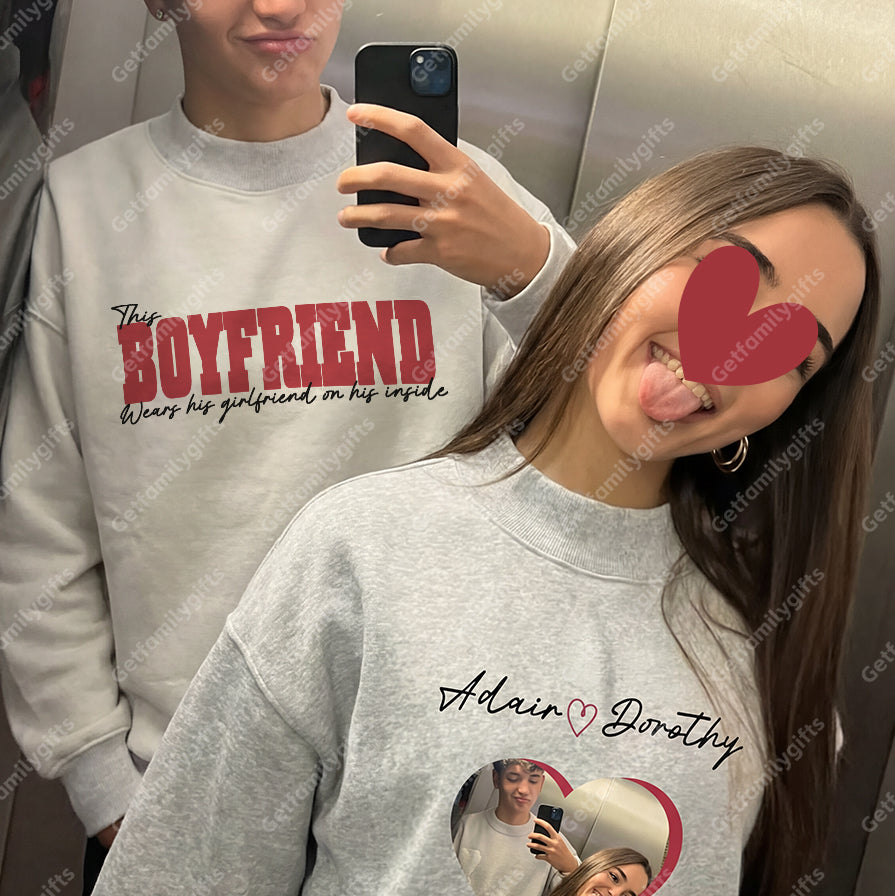 Custom Reversible Mockneck With A Photo Of Her Boyfriend On The Inside - The Perfect Valentine's Day Gift!