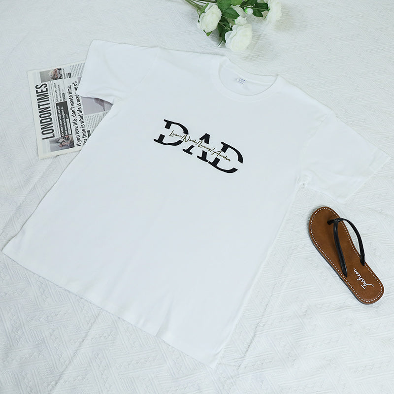 Dad Embroidery Hoodie Personalized, Father T-Shirt Gift, Cool Dad Sweatshirt