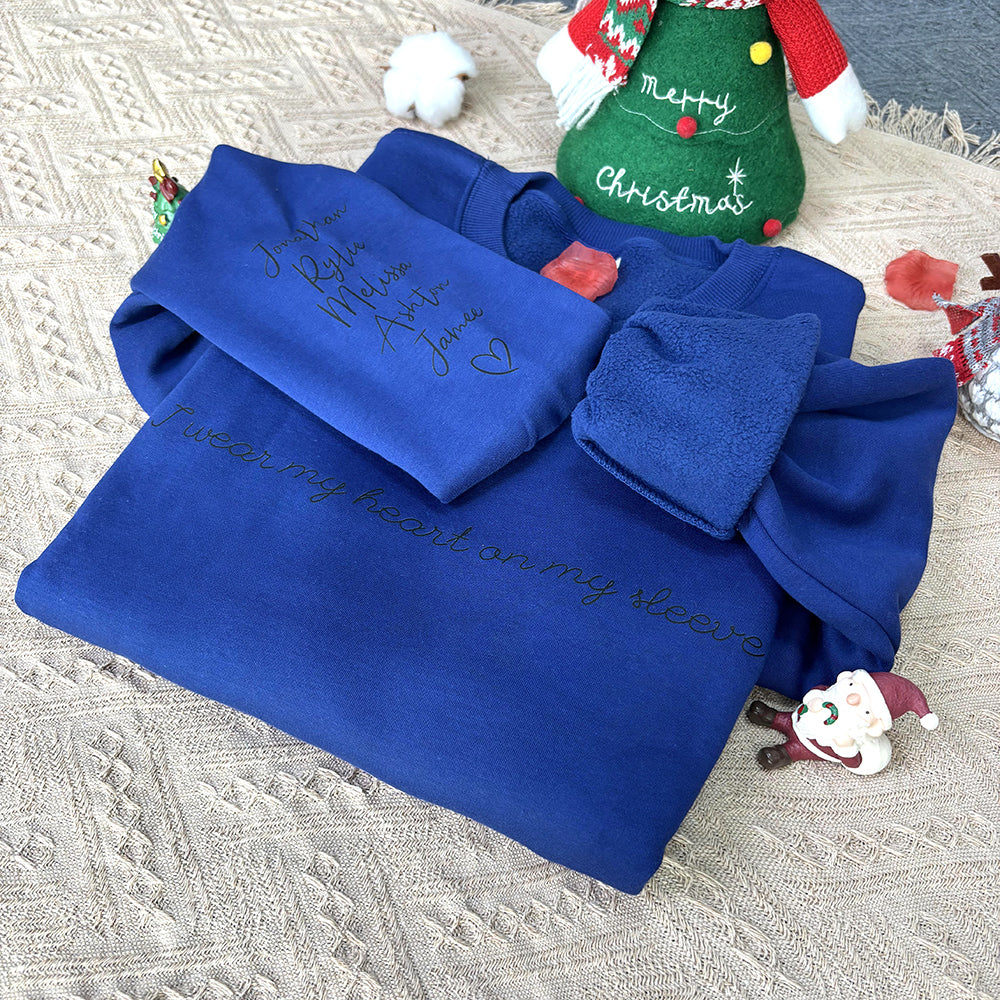 Klamay™ Plus Velvet Style-Custom I wear my heart on my sleeve Sweatshirt/Hoodie