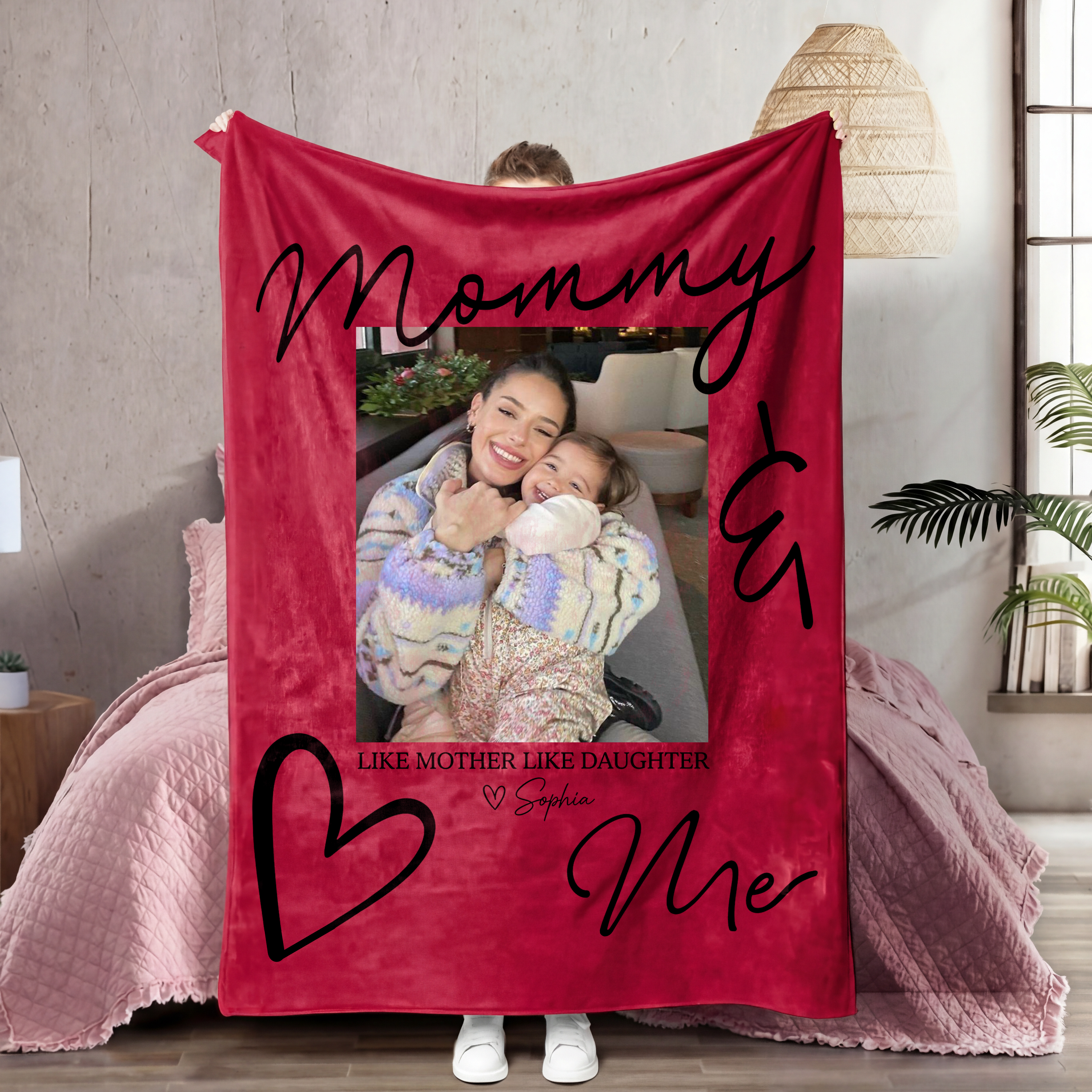 Custom Mother Daughter Photo Blanket – A Bond of Love