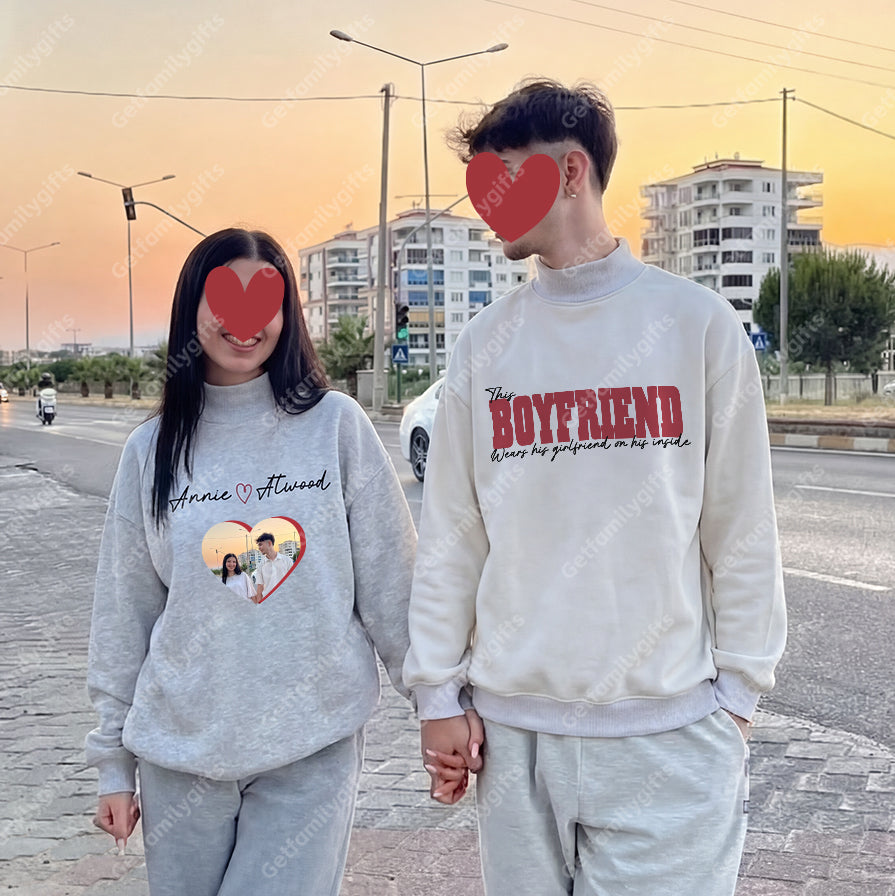 Custom Reversible Mockneck With A Photo Of Her Boyfriend On The Inside - The Perfect Valentine's Day Gift!