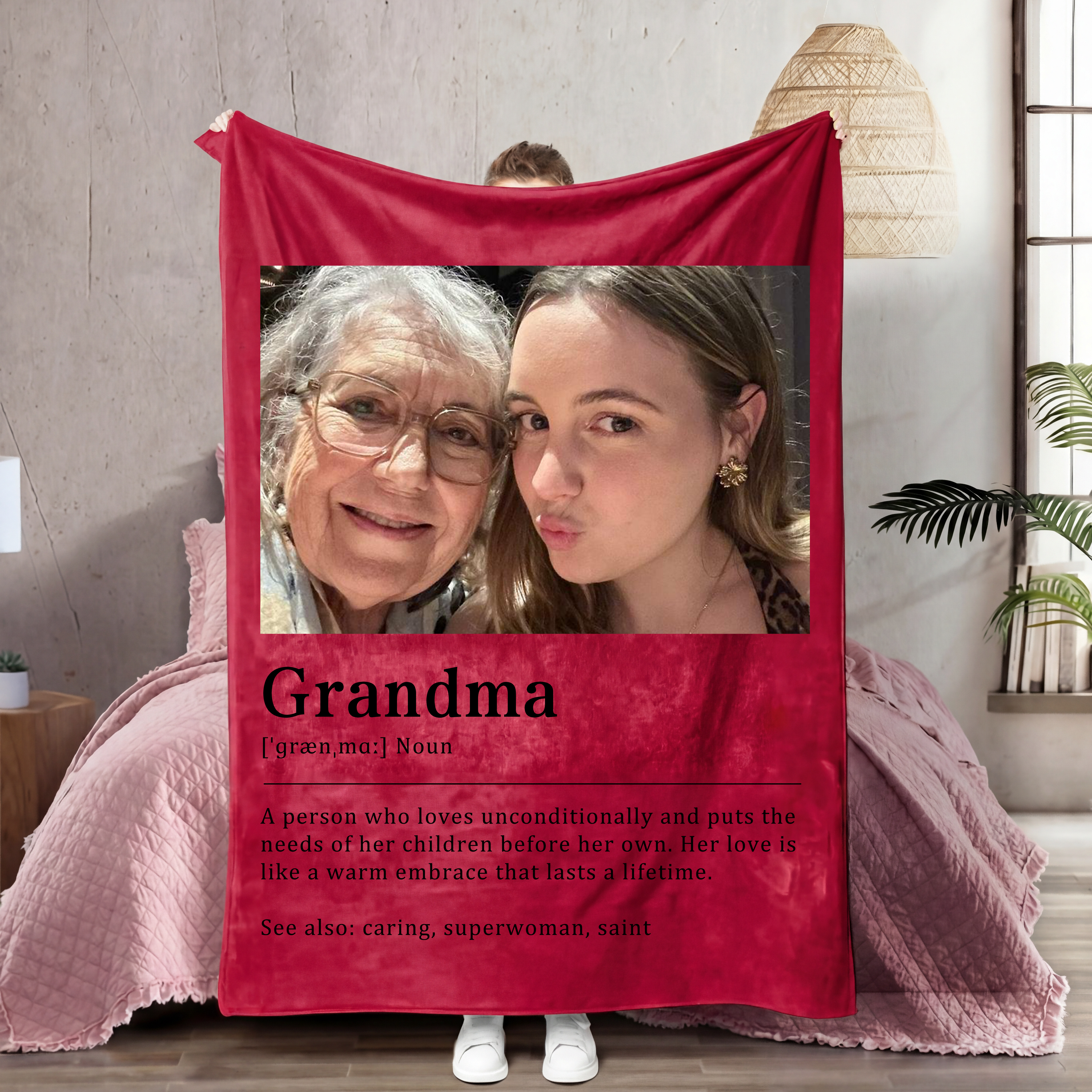 Custom Grandma Photo Blanket – A Hug of Love