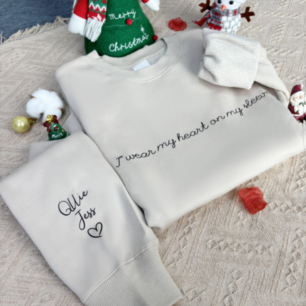 Klamay™ Plus Velvet Style-Custom I wear my heart on my sleeve Sweatshirt/Hoodie