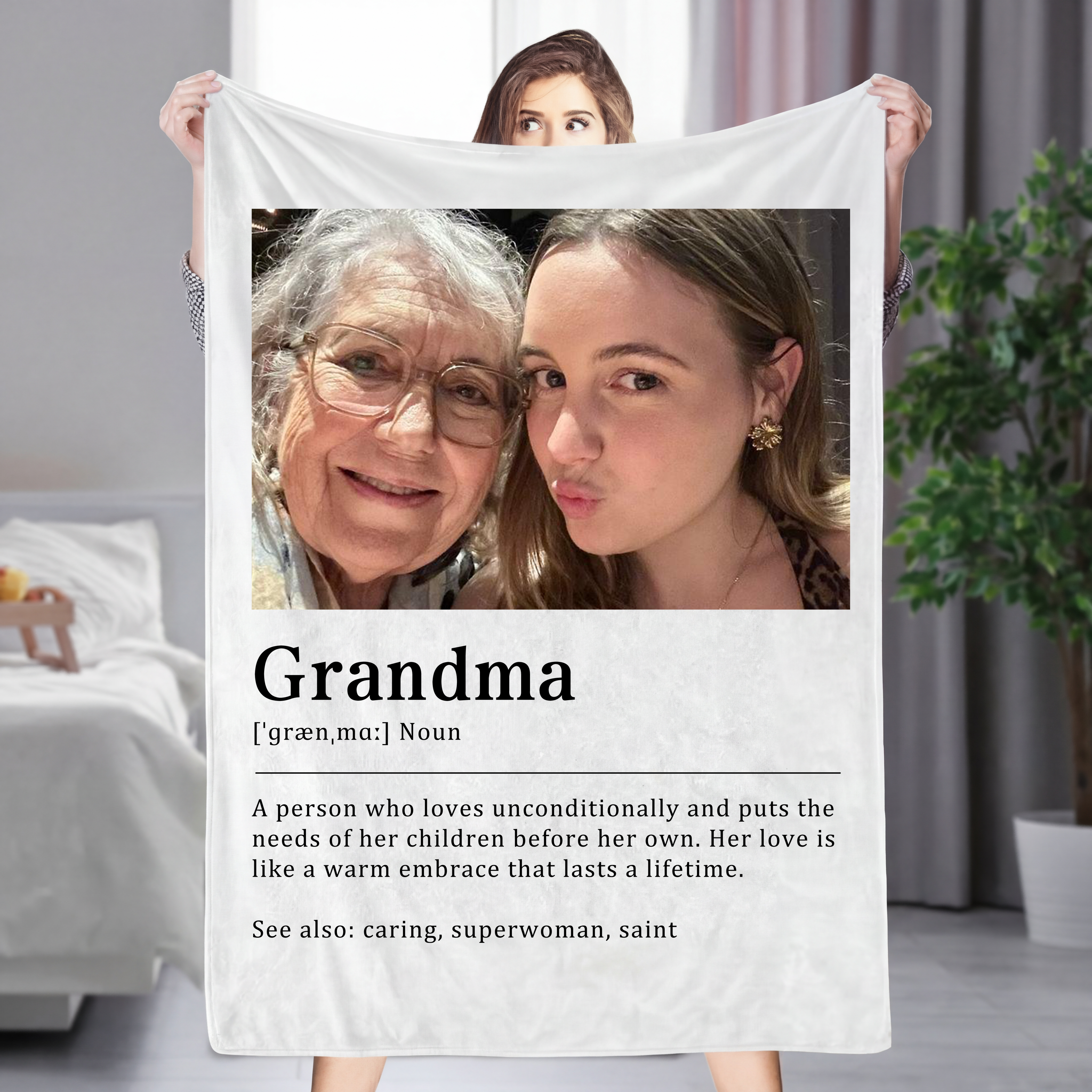 Custom Grandma Photo Blanket – A Hug of Love