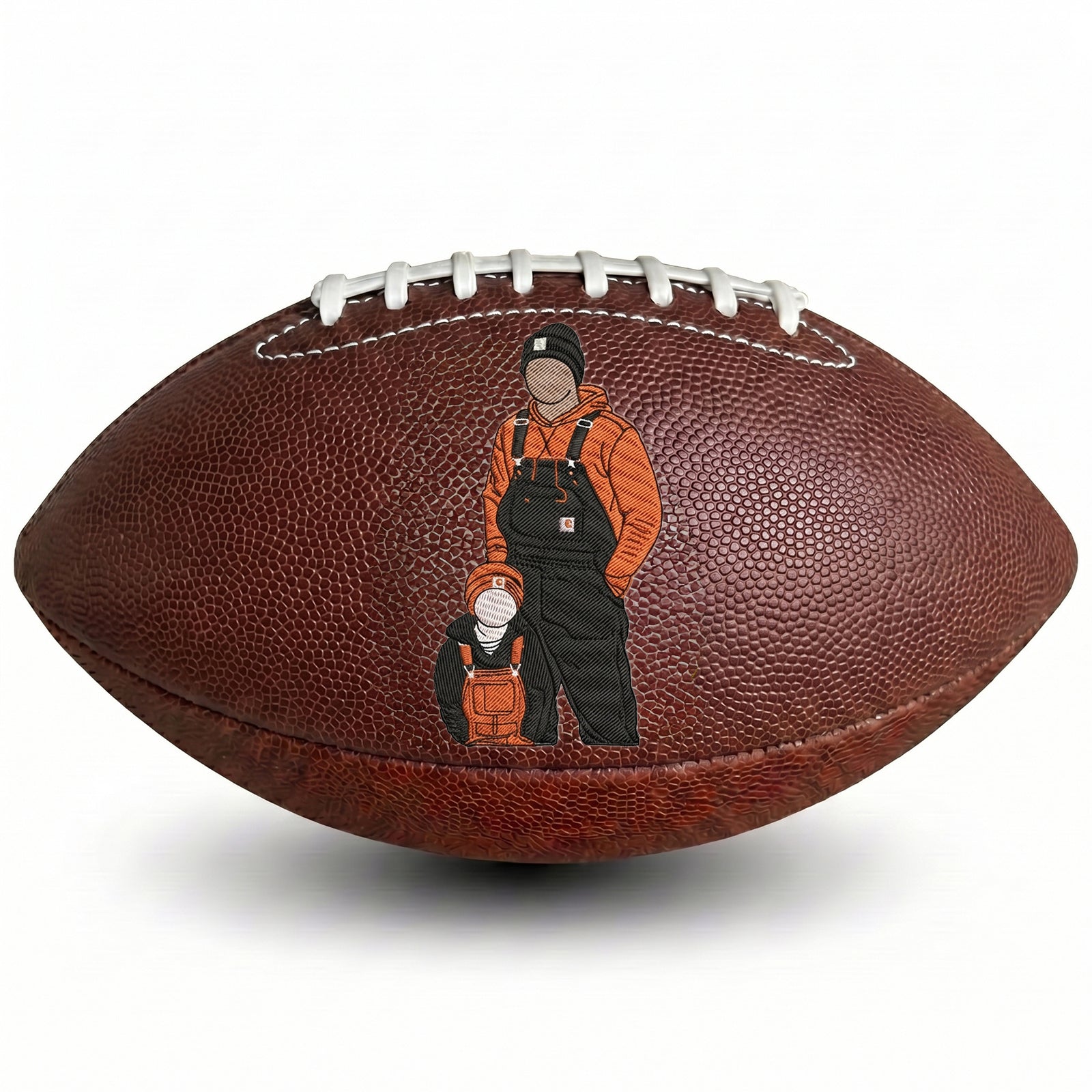 Custom Photo Embroidered Football | Full Color Father's Day Gift for Dad