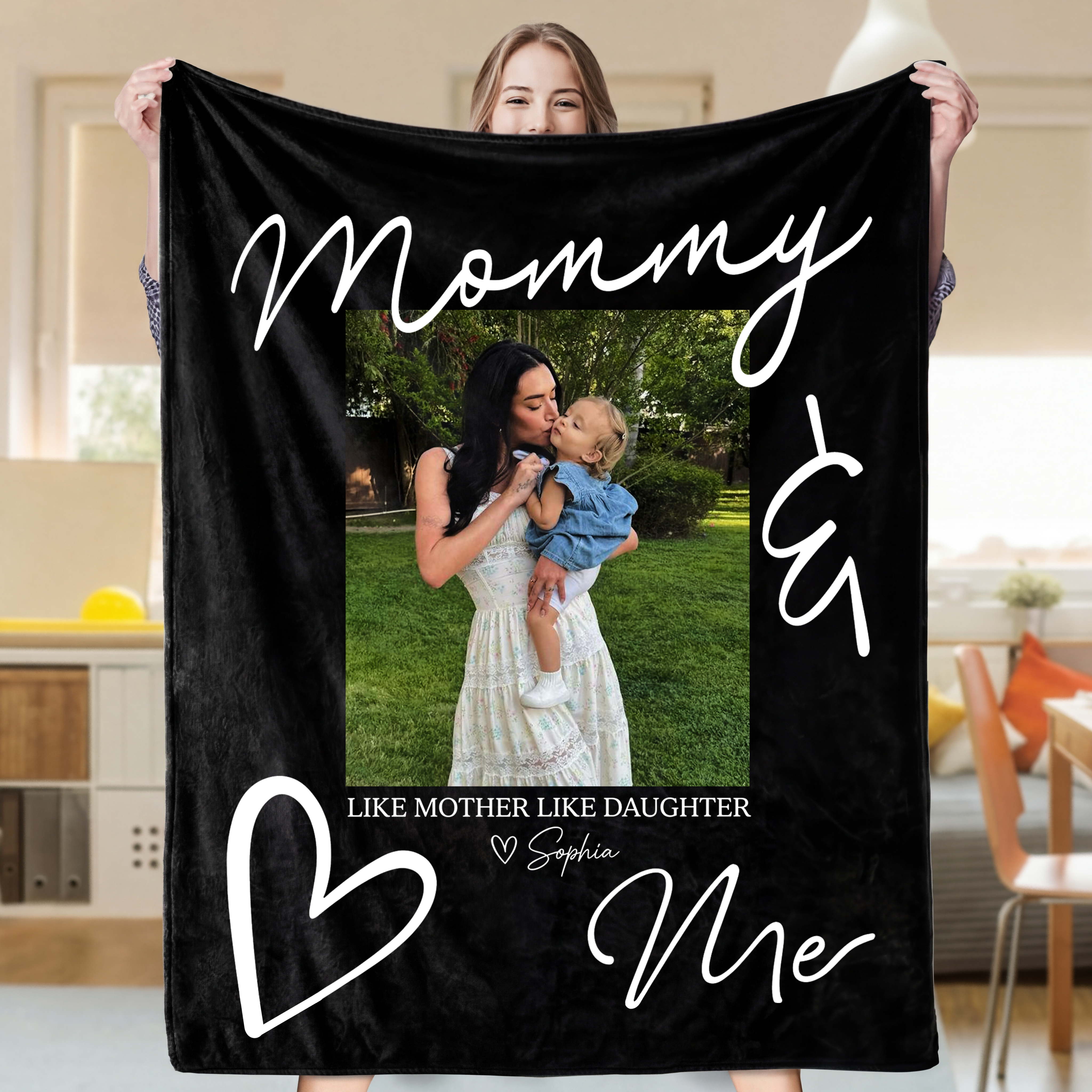 Custom Mother Daughter Photo Blanket – A Bond of Love