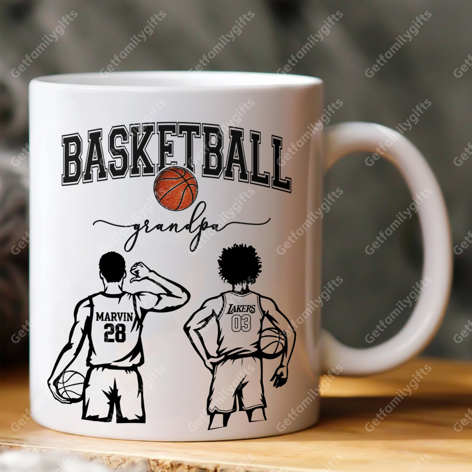 Custom Basketball Player Mug - Personalized Sports Design with Basketball Athlete Silhouette