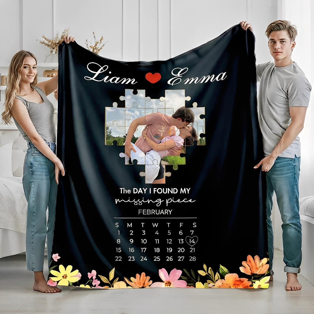 The Day I Found My Missing Piece Blanket Photo Blanket For Couple