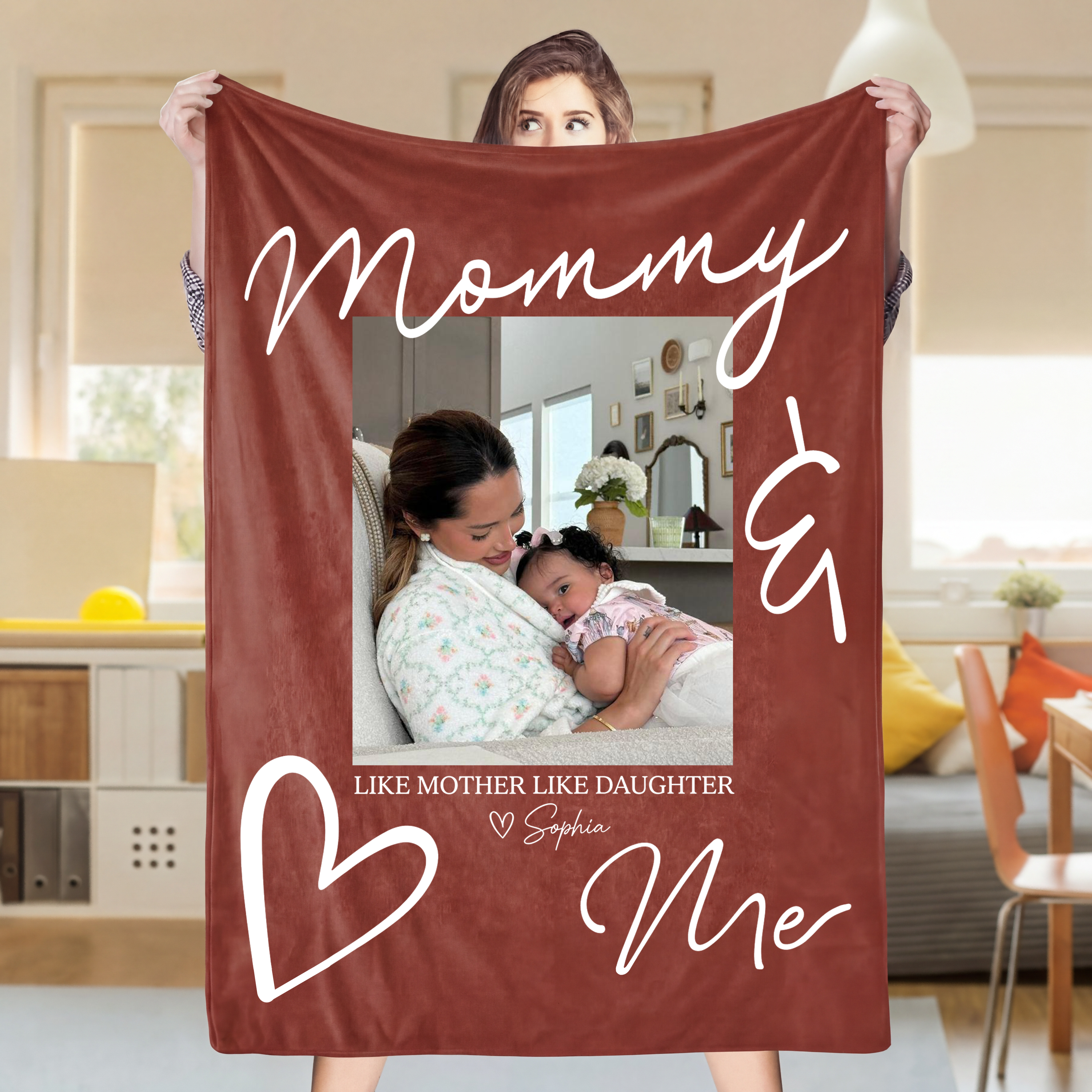 Custom Mother Daughter Photo Blanket – A Bond of Love