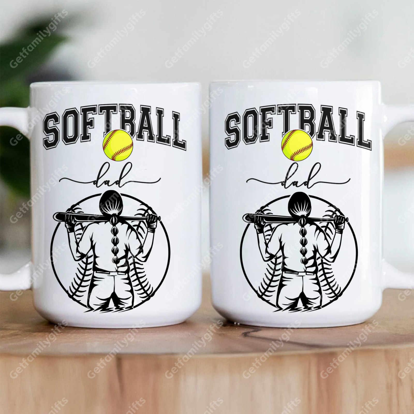 Custom Softball Player Mug - Personalized Sports Design with Softball Athlete Silhouette