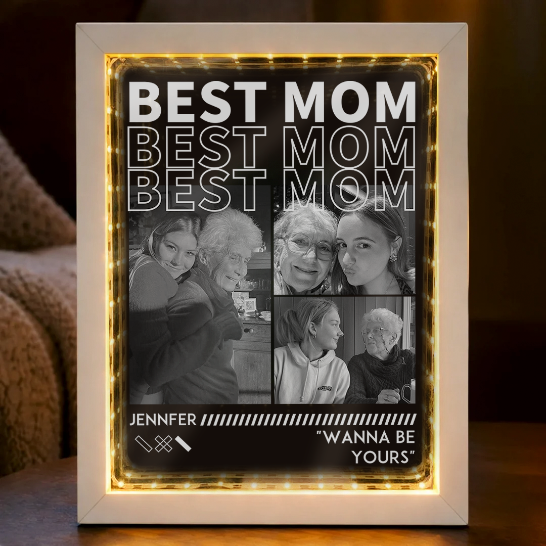 Custom Best Mom Photo Mirror Light Box- Mother's Day gift