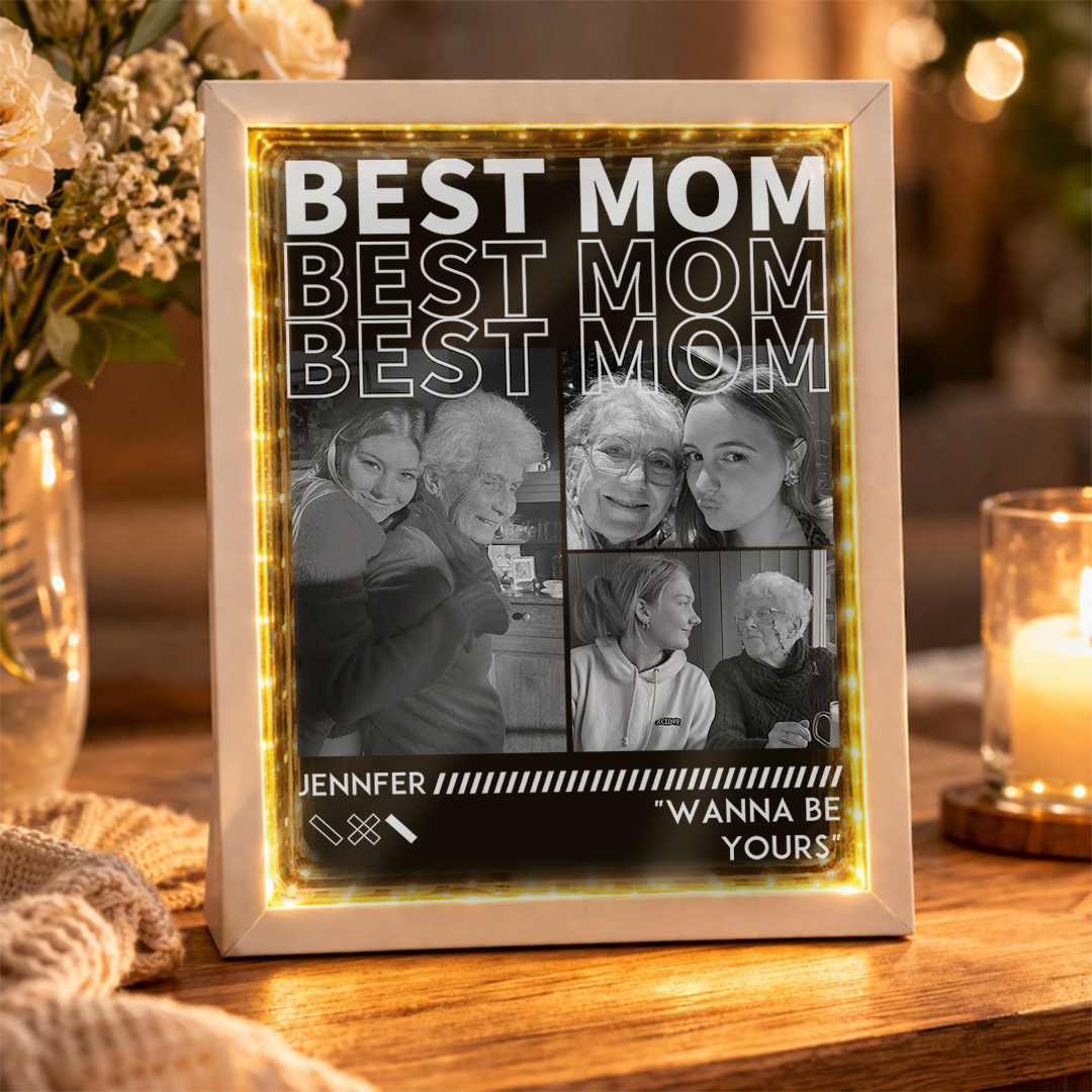Custom Best Mom Photo Mirror Light Box- Mother's Day gift