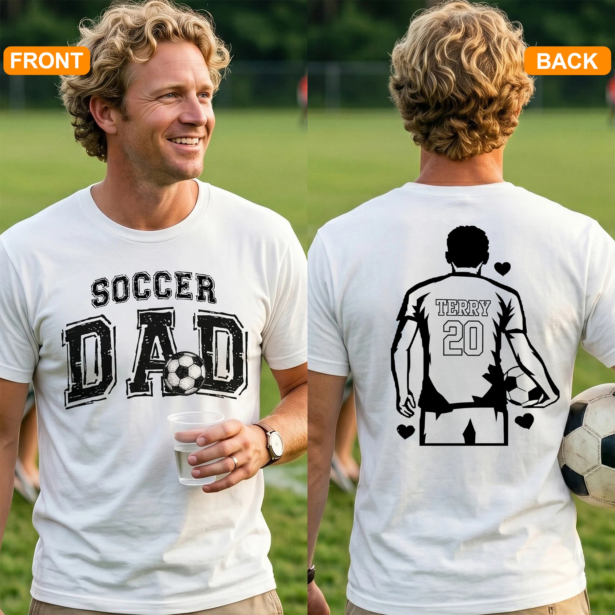 Custom Soccer Dad Shirt Personalized Father's Day Gift for Daddy
