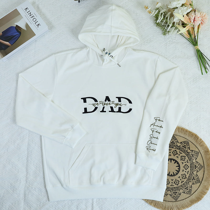 Dad Embroidery Hoodie Personalized, Father T-Shirt Gift, Cool Dad Sweatshirt