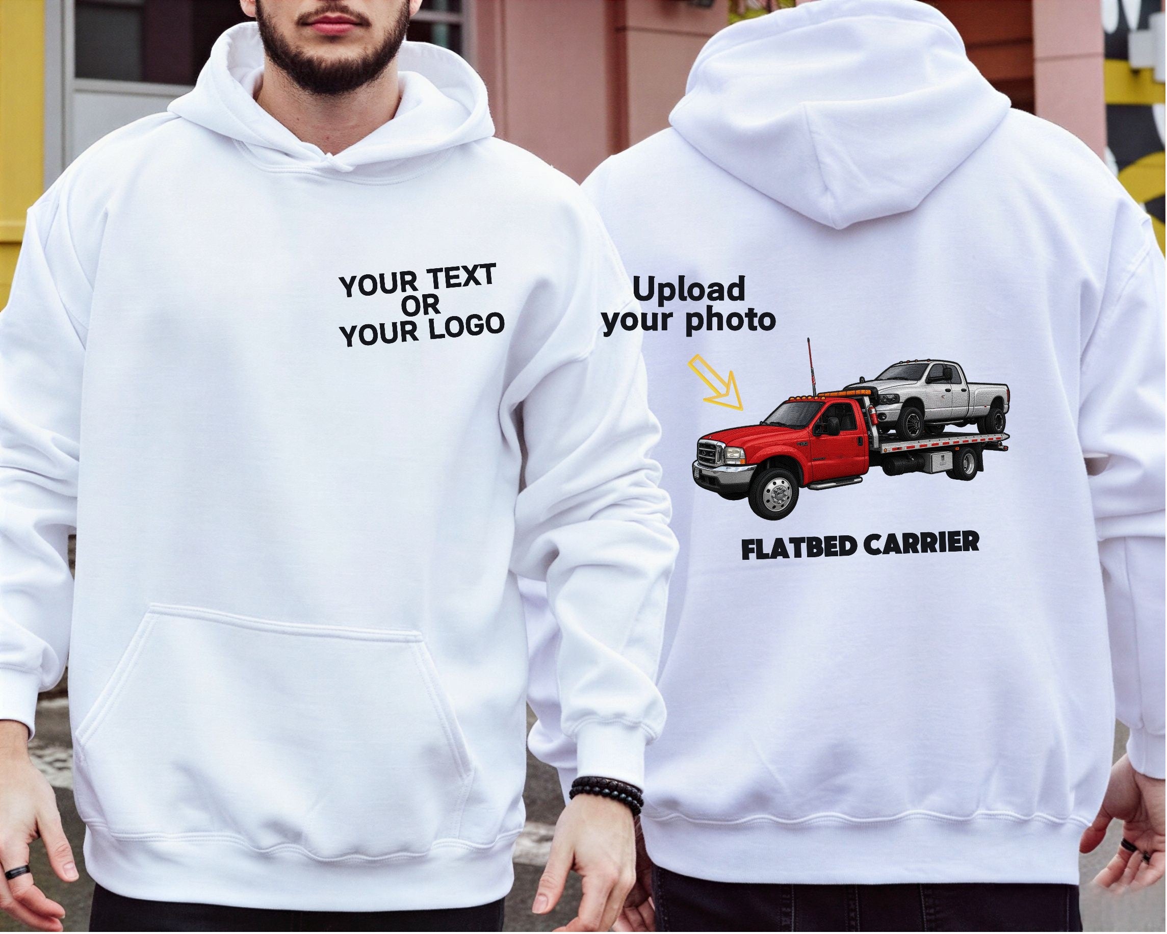 Custom Embroidered Road Rescue Truck Hoodie (Back Design)—The Perfect Gift For Car Enthusiasts, Boyfriends, Or Dads