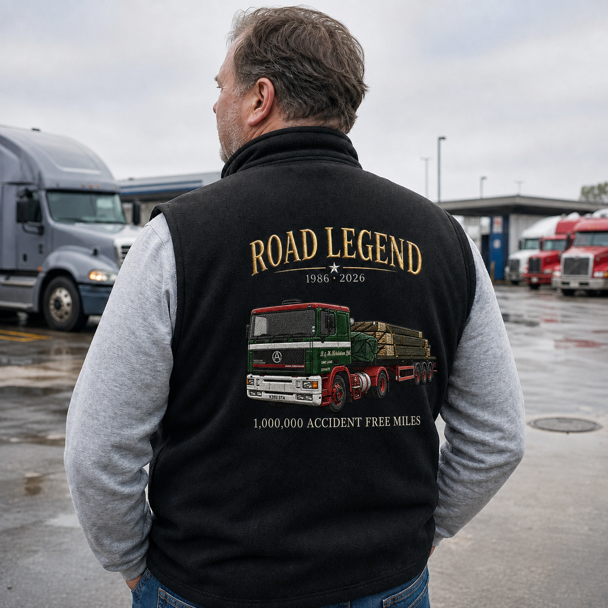 Personalized Truck Driver Embroidered Softshell Vest | Custom Trucker Workwear & Career Legacy Gift for Retirement, Years of Service & Milestone Celebrations