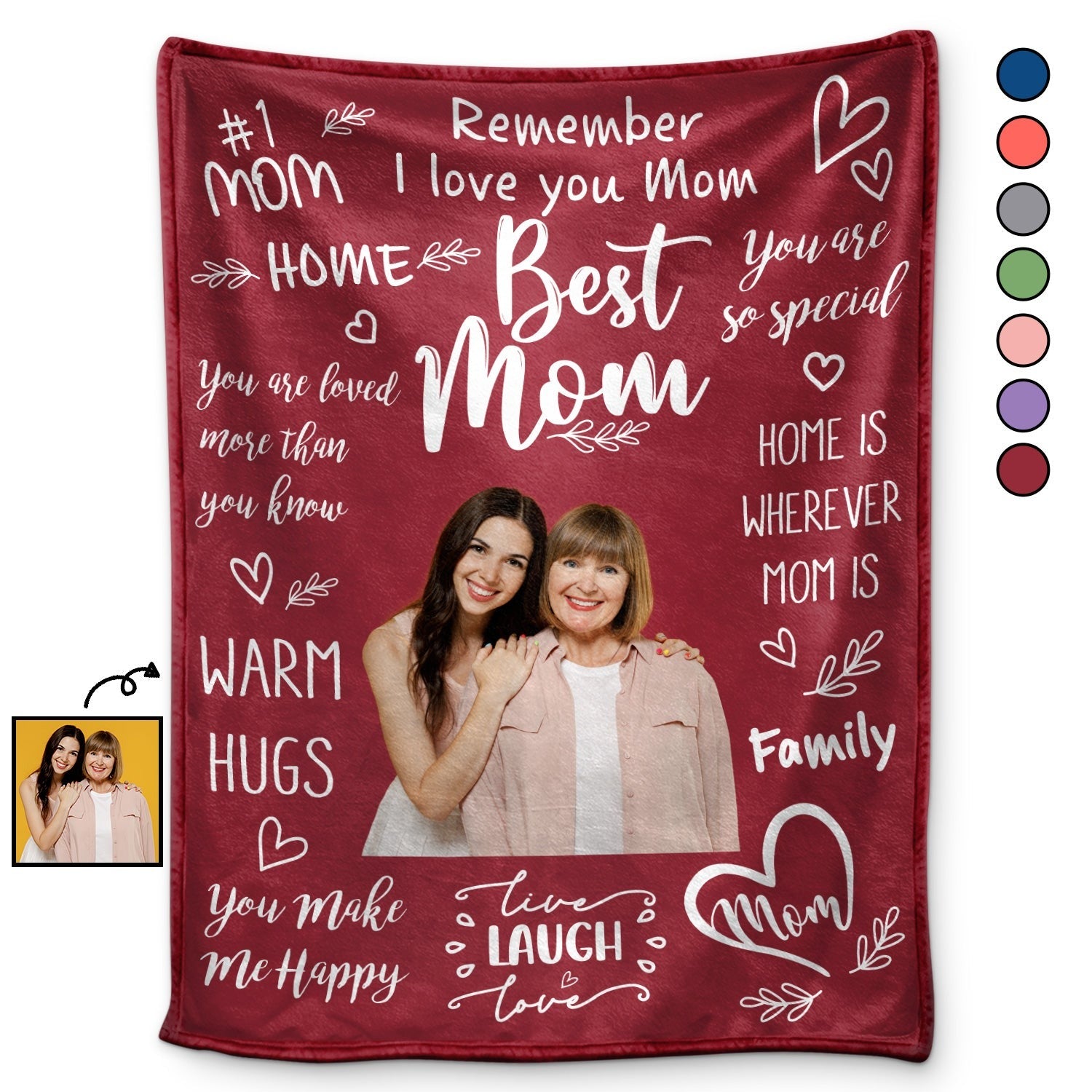 Custom Photo Remember I Love You Mom - Gift For Mom, Mother, Grandma - Personalized Fleece Blanket, Sherpa Blanket