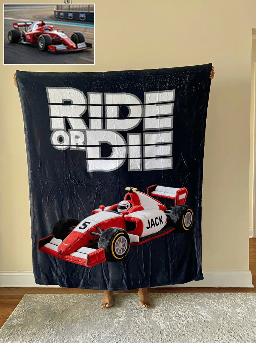 Ride or Die Custom Car Fleece Blanket
