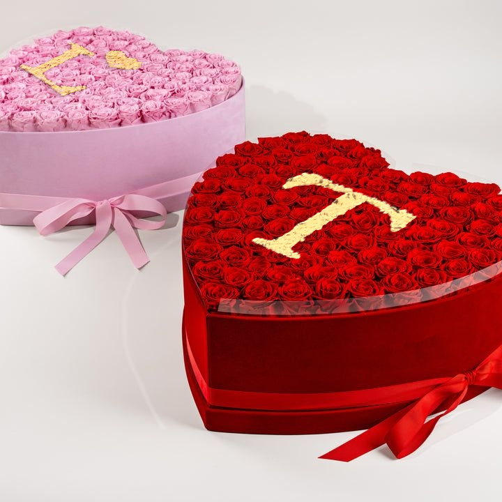 Heart Shaped Flat Glitter Roses